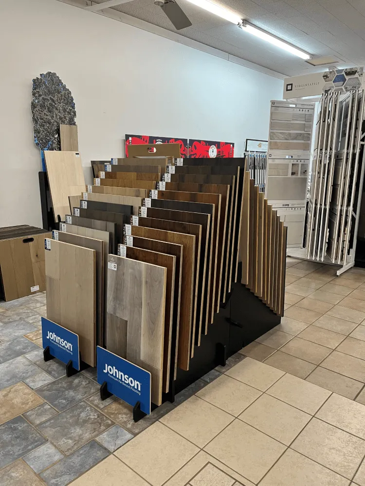 Vinyl Flooring Product at showroom | F & A Flooring