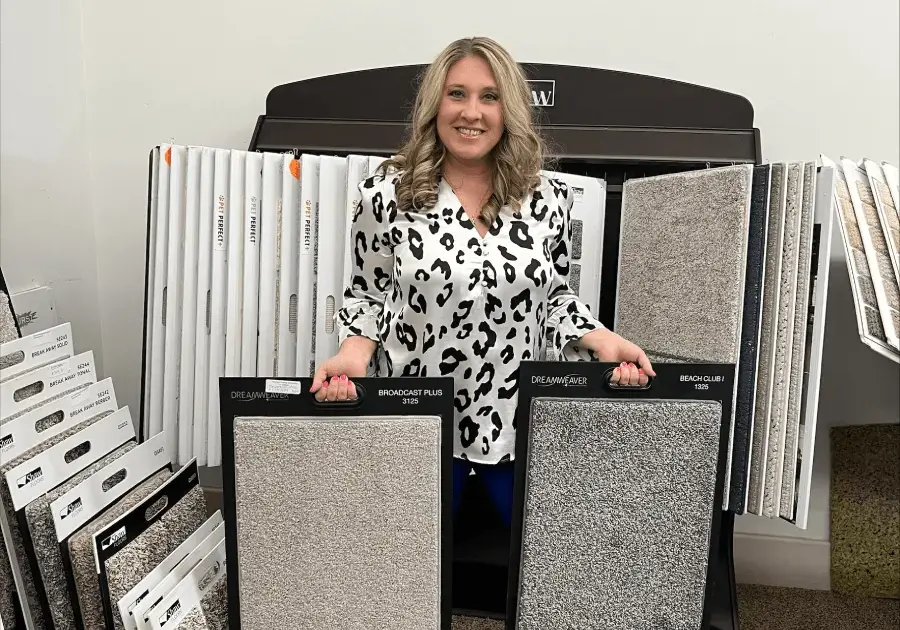 Carpet product at showroom | F & A Flooring